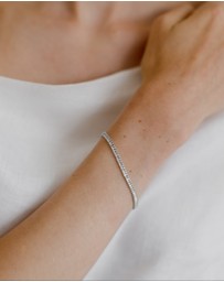 The White Collection - Sidney Bracelet - Baguette Silver Tennis Bracelet