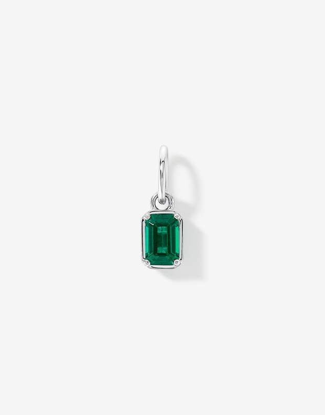 Michael Hill - Emerald-Cut Created Emerald Pendant in Sterling Silver