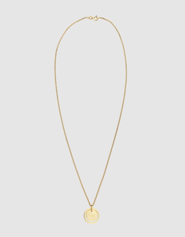 Elli Jewelry - Necklace Circle Pendant Geo Trend Matt Basic in 925 Sterling Silver Gold Plated