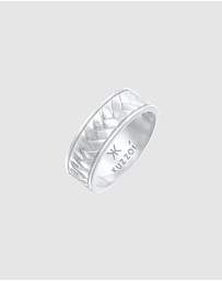 Kuzzoi - ICONIC EXCLUSIVE - Ring Men Herringbone Vintage Look in 925 Sterling Silver