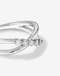 Michael Hill - 0.20 Carat TW Round Brilliant Diamond Crossover Ring in Sterling Silver