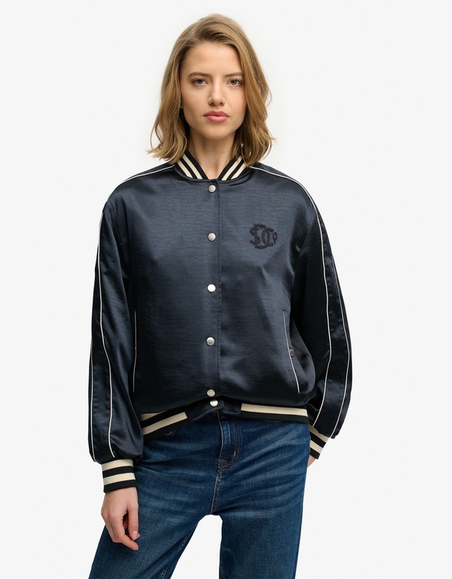 Superdry - Varsity Satin Slim Fit Bomber Jacket