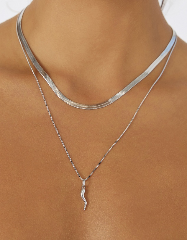 Arms Of Eve - Sylvia Silver Snake Chain Necklace