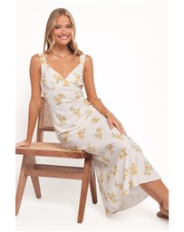 Petal & Pup - Zinnia Midi Dress - Yellow Floral