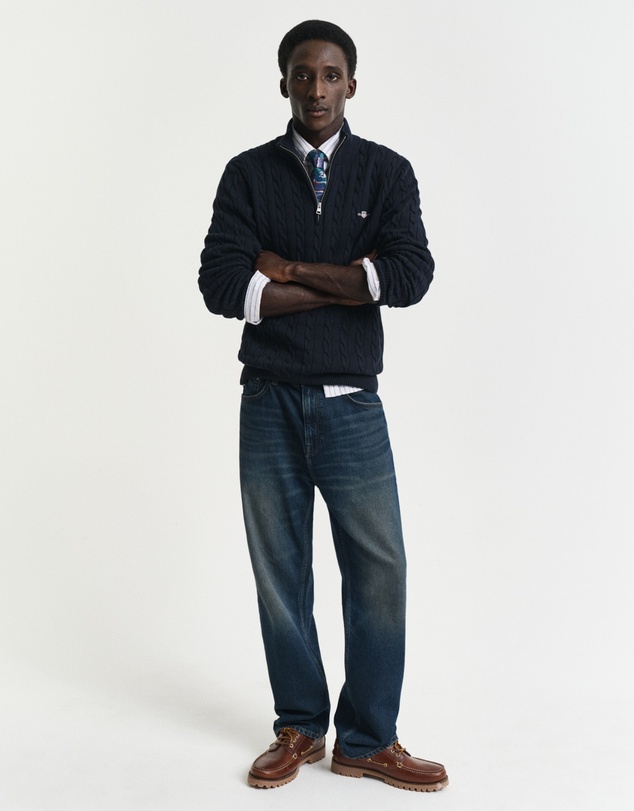 Gant - Cotton Cable Half-Zip Knit