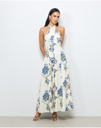 AERE - Mara Linen Halter Maxi Dress