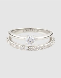 Elli Jewelry - Ring Crystal Wedding Cocktail 925 Sterling Silver
