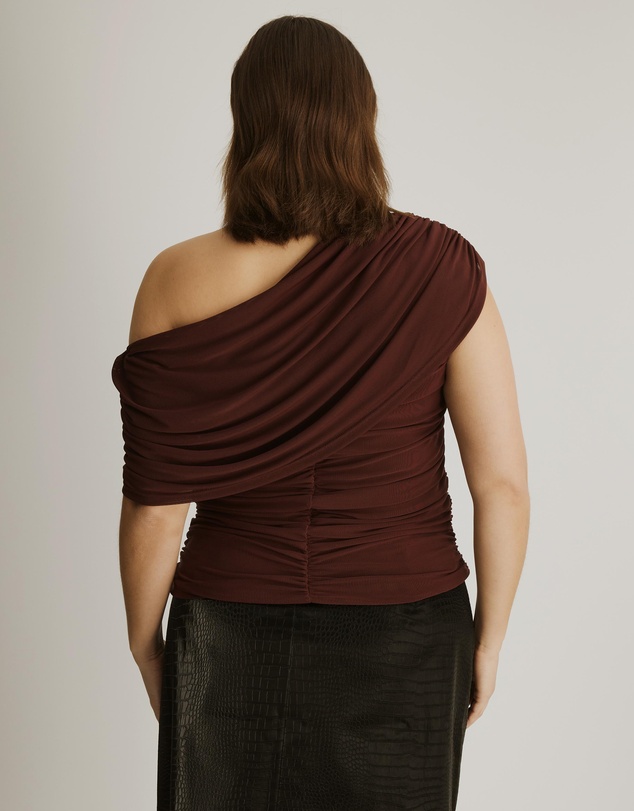Atmos&Here Curvy - Winnie Off Shoulder Mesh Top
