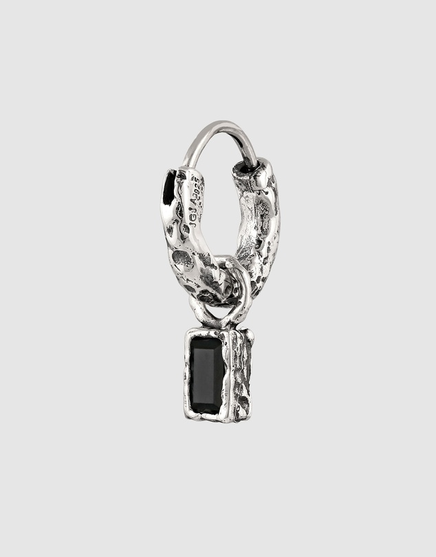 Haze & Glory - Liquid Onyx Hoop in Oxidised 925 Silver