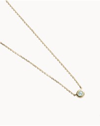 Kirstin Ash - Petite Birthstone Necklace March Aquamarine