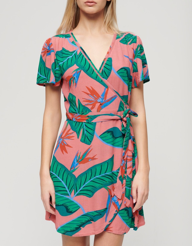 Superdry - Printed Mini Wrap Dress
