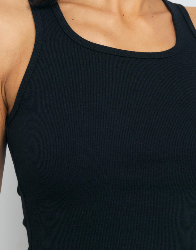 AERE - Cotton Ribbed Scoop Tank