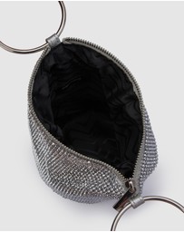 Olga Berg - Ellie Crystal Mesh Ring Handle Bag