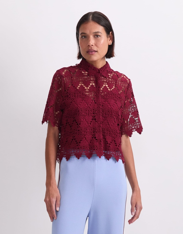Sportscraft - Ariana Lace Cropped Shirt
