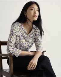 Seasalt - Seasalt Cornwall Multi Kellow 3/4 Sleeve Jersey Top
