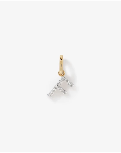 Michael Hill - Diamond Letter F Initial Pendant in 10kt Yellow Gold