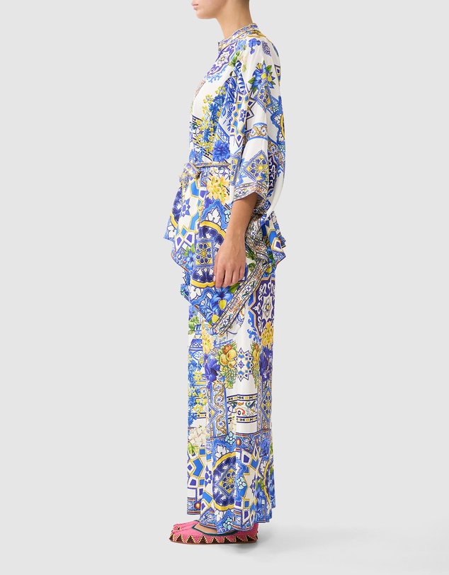 Camilla - Button Through Scarf Blouse