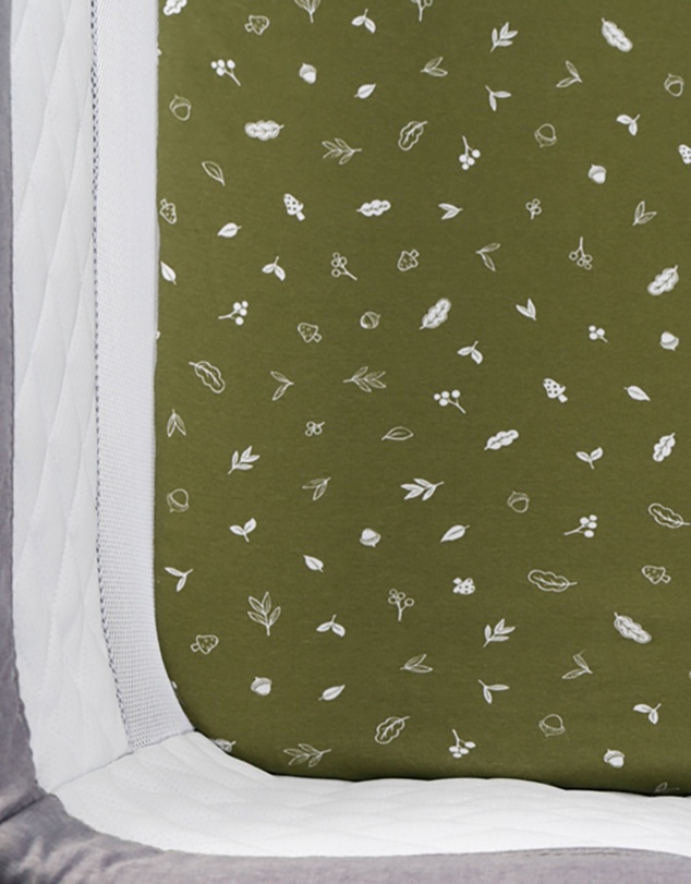 Living Textiles - 2 Pack Organic Bedside Sleeper Fitted Sheet - Fox & Friends