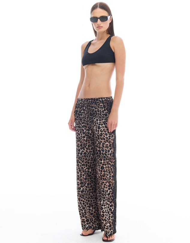 THE TALES - Animal Tuxedo Lace Wide Leg Pants