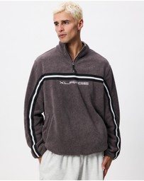 X-Large - Stripe Polar Fleece 1/4 Zip