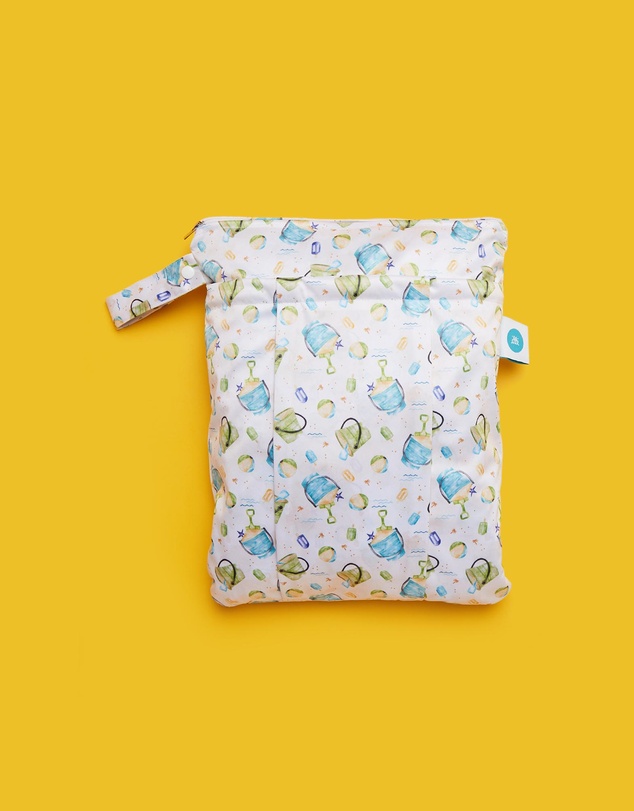itti bitti - Large and Small Double Pocket Wetbag - Sandcastles