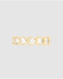Wanderlust + Co - Heart Bezel 14K Gold Vermeil Ring