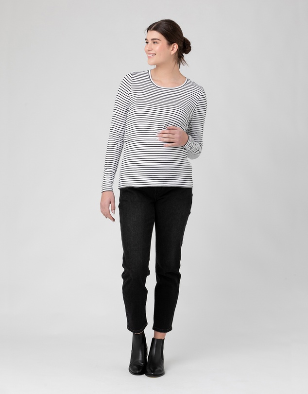 Ripe Maternity - Stripe Layered Nursing Top