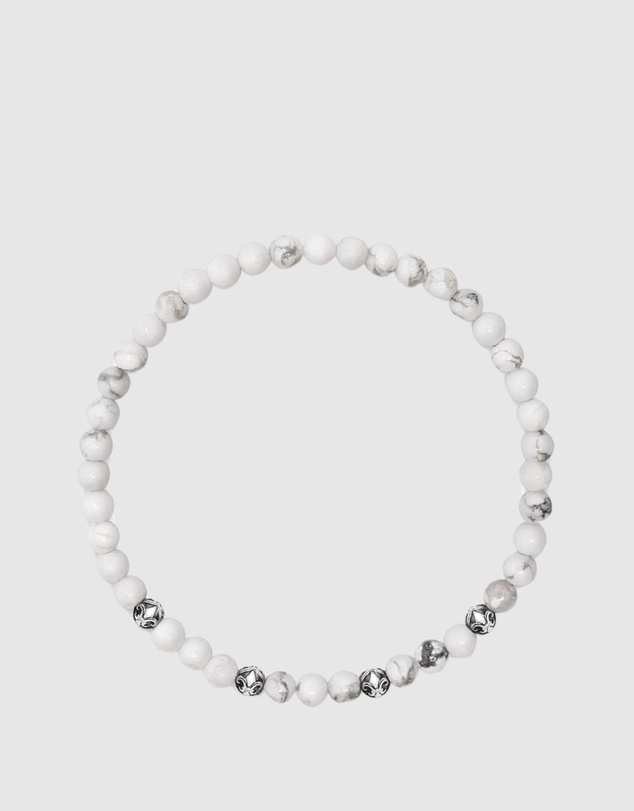Nialaya Jewellery - Men's Wristband with Howlite