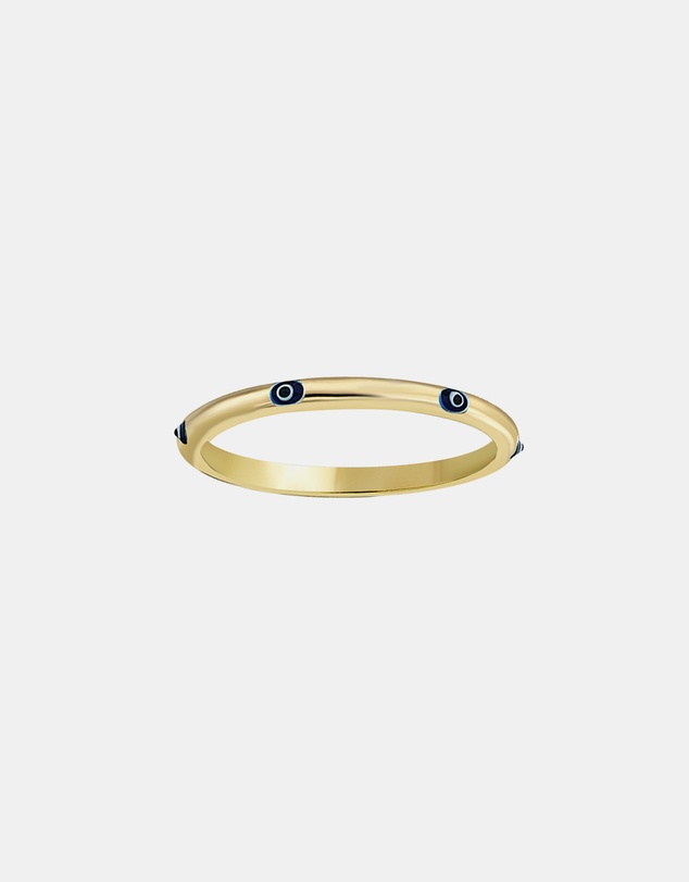 Zoe Olivia - 9K Gold Evil Eye Stacker Ring