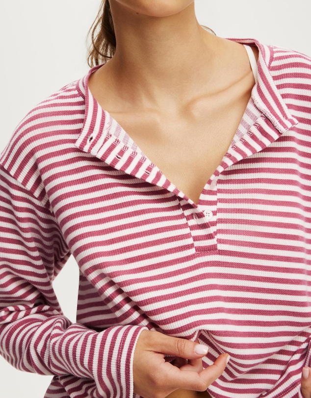 Cotton On Body - Super Soft Waffle Henley Top