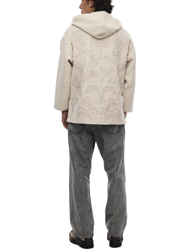 THE TALES - Textured Flower Embroidered Hooded Jacket