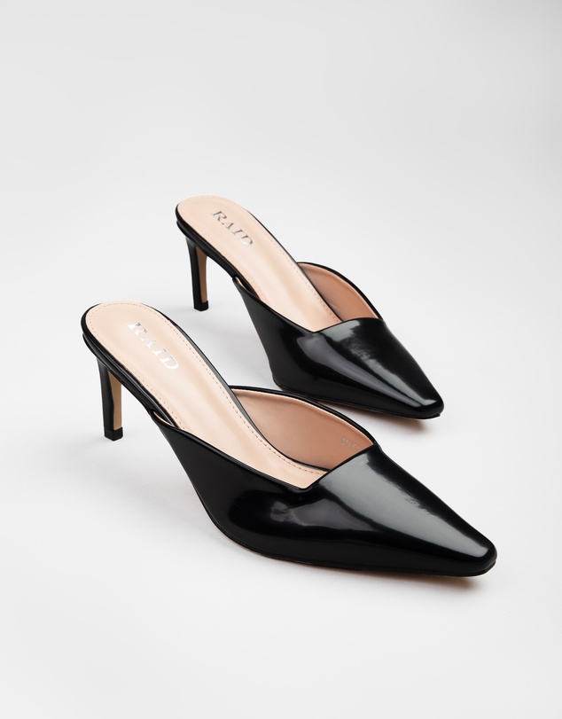 RAID - Miko kitten heeled mules in Black