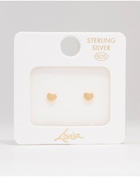 Lovisa - Gold Plated Sterling Silver Heart Stud Earrings