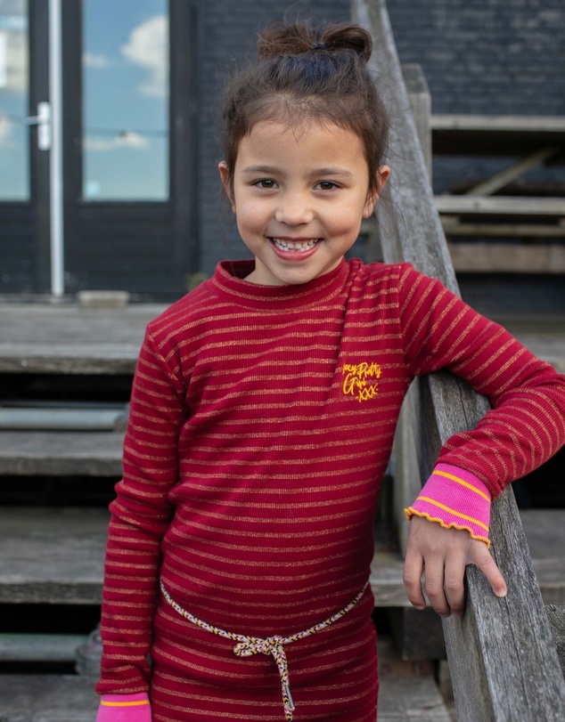 Quapi - Kalina Long Sleeve Stripe Dress - Kids-Teens