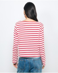 AERE - Boat Neck Stripe T-Shirt