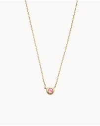 Kirstin Ash - Petite Birthstone Necklace October Pink Tourmaline