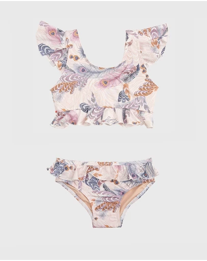 Aqua Blu Kids - Plumeria Frill Bikini Set - Kids