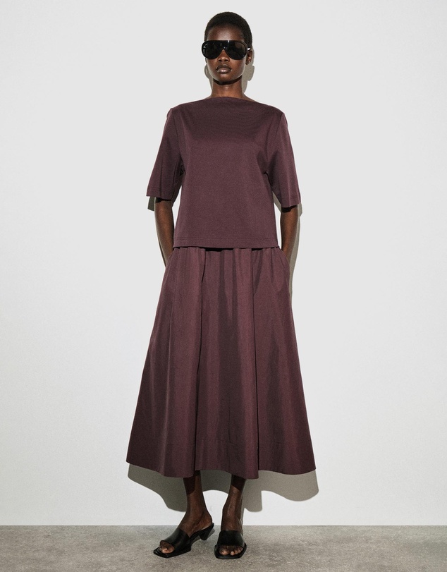 COS - Contrast-Panel Boat-Neck Midi Dress
