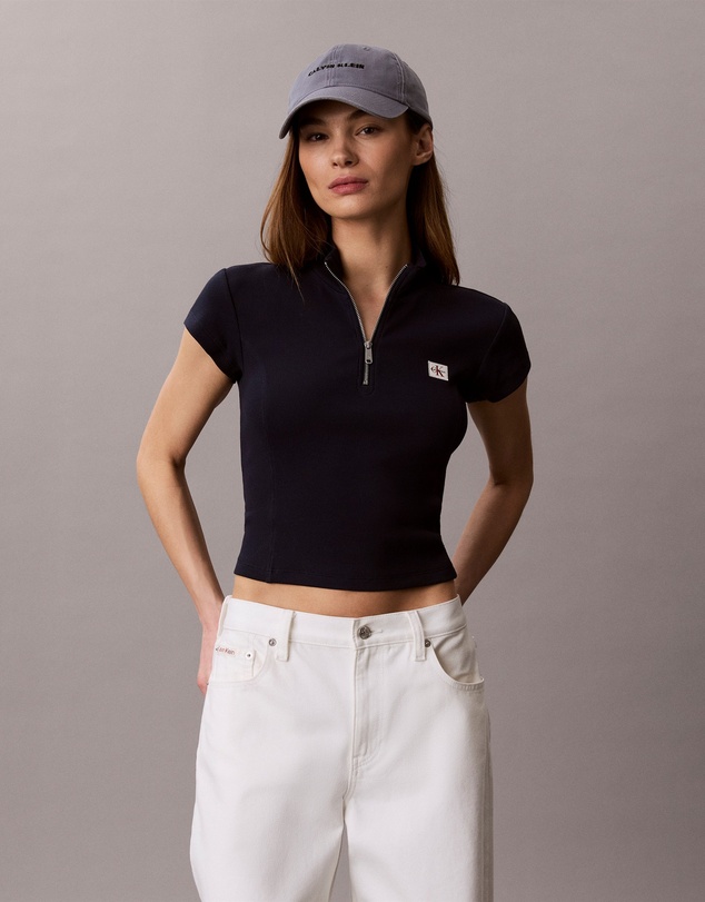 Calvin Klein Jeans - Monologo Patch Rib Zip Top
