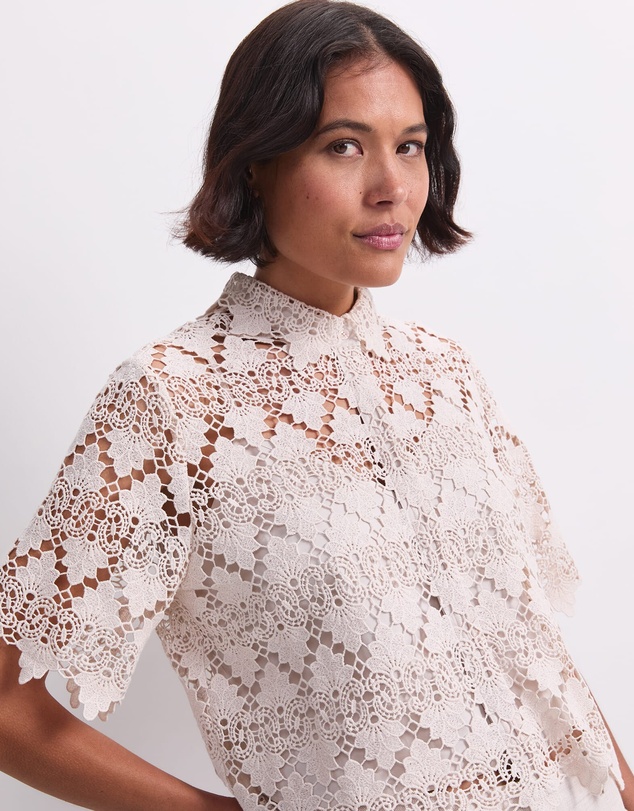 Sportscraft - Ariana Lace Cropped Shirt
