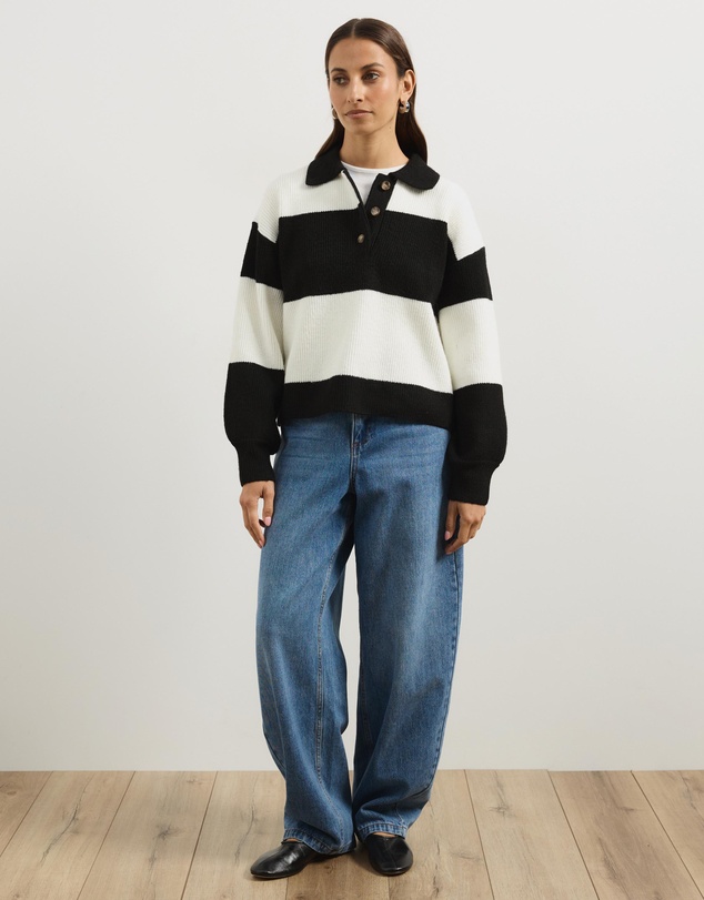 Atmos&Here - Lexi Stripe Knit Polo