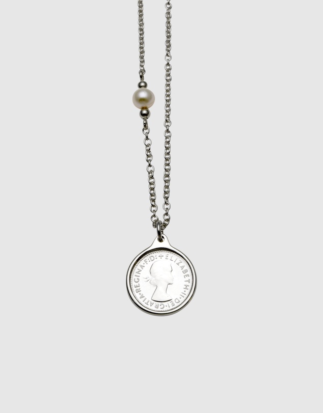 Von Treskow - Threepence Coin Necklace with Pearl