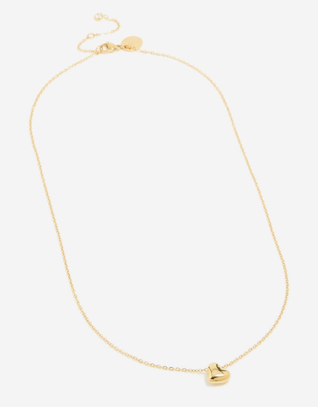 Lovisa - Waterproof Gold Plated Stainless Steel Chunky Heart Pendant Necklace