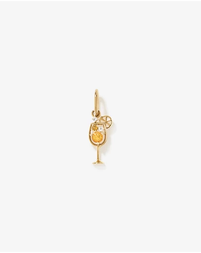 Michael Hill - Citrine & White Topaz Aperol Spritz Cocktail Pendant in 18kt Gold Vermeil