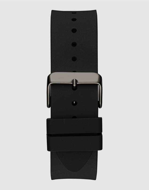 GUESS - Guess Triangle Men's 44mm Blue Dial Gunmetal Case and Black Leather Strap
