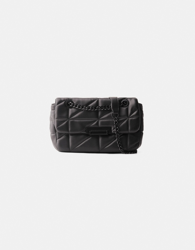 Bershka - Quilted Multi-way Crossbody Bag With Chain