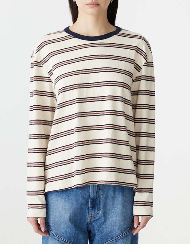 Bassike - Stripe Boyfriend LS T-Shirt