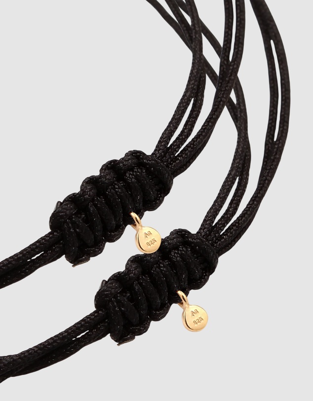 Elli Jewelry - Bracelet Set Women Circle Infinity Black 925 Sterling Silver Gold Plated