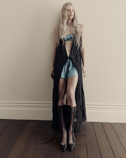 Black Crinkle Silk