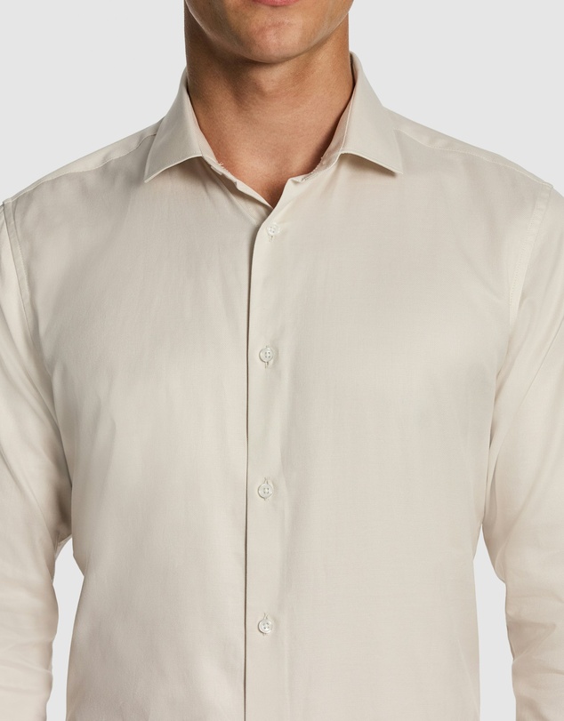 yd. - Clubman Pure Cotton Twill Slim Fit Dress Shirt